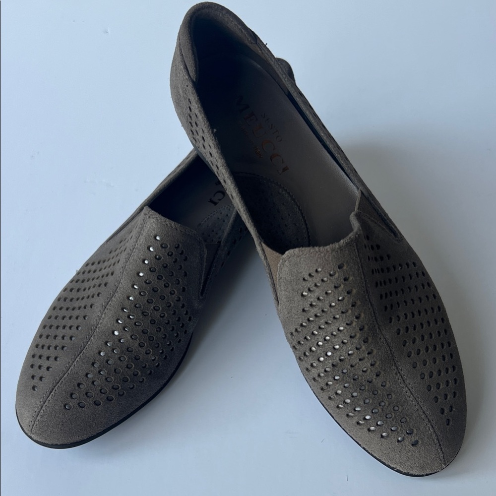 Sesto Meucci Brown Perforated Flats